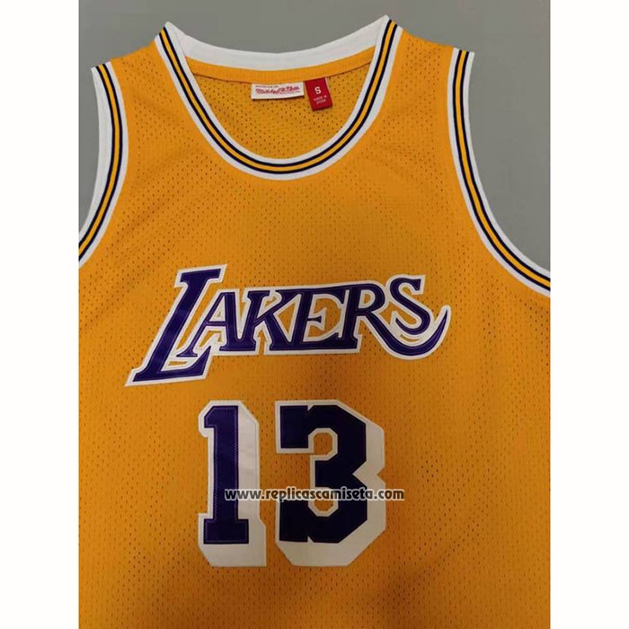 Camiseta Los Angeles Lakers Wilt Chamberlain #13 Mitchell & Ness 1971-72 Amarillo